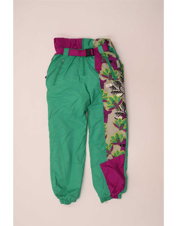 combinaison de ski femme vintage EU 38 Medium W28 L30 Colourblock multicolore