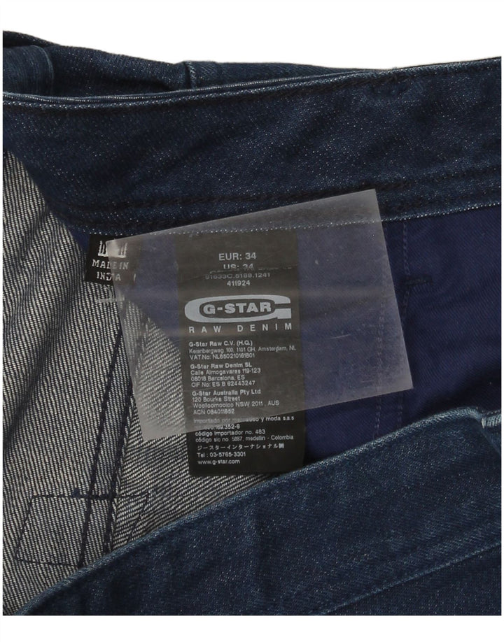 G-Star Hommes Denim Shorts W34 Grand Bleu Marine Coton
