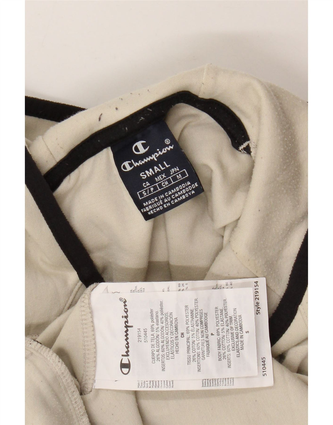 CHAMPION Pull à capuche homme petit coton blanc cassé