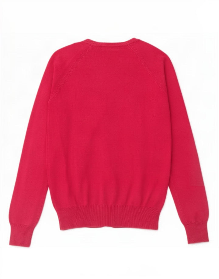 Zara Cardigan Femme Pull UK 12 Coton Rose Moyen