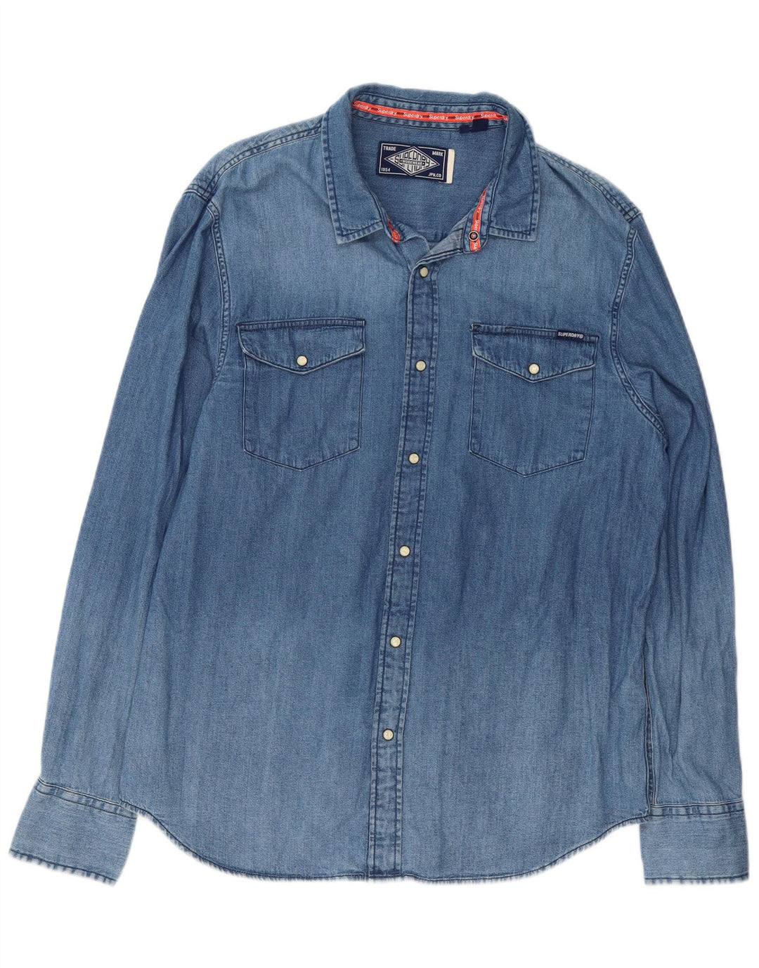 SUPERDRY Chemise en Jean Homme 2XL Bleu Coton
