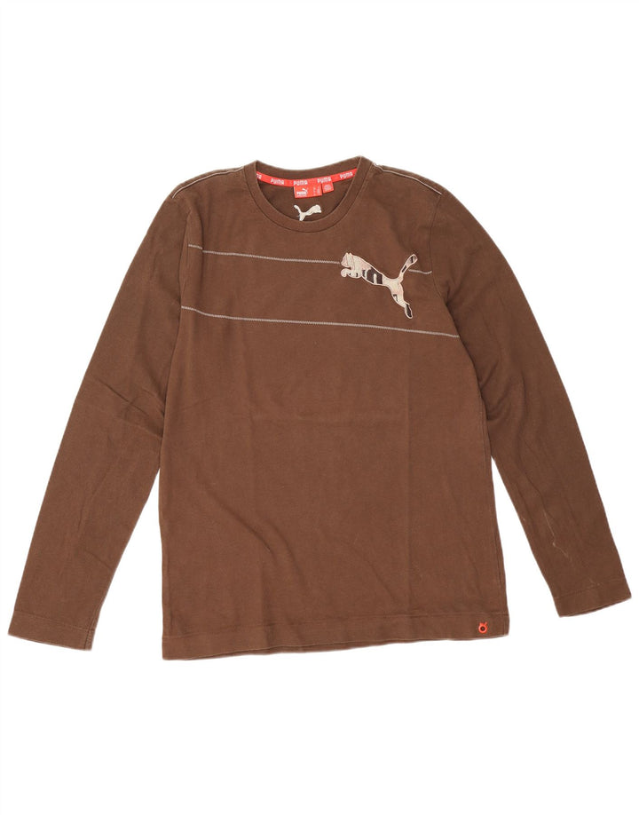 Puma Haut à manches longues pour homme en coton marron moyen