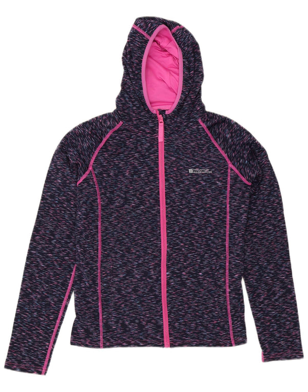 Mountain Warehouse Pull à capuche zippé pour fille 12-13 ans Bleu marine moucheté