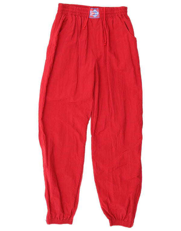 Crane Pantalon de survêtement coupe ample pour femme UK 14 Large Rouge Polyamide