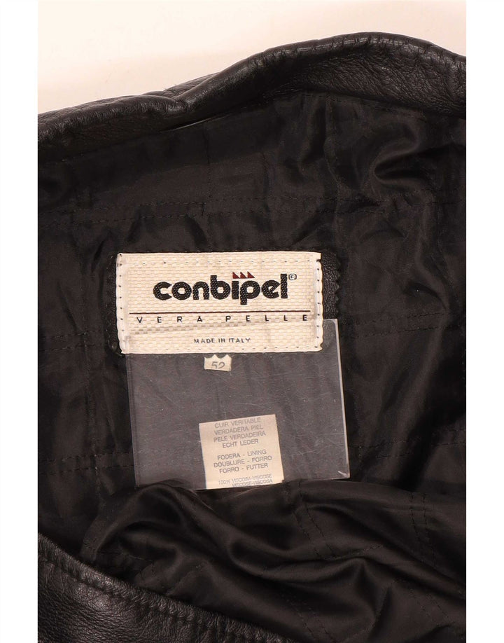 Conbipel Manteau en Cuir Homme IT 52 Large Noir