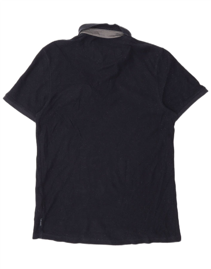 Ted Baker Polo Homme Taille 4 Large Bleu Marine Coton
