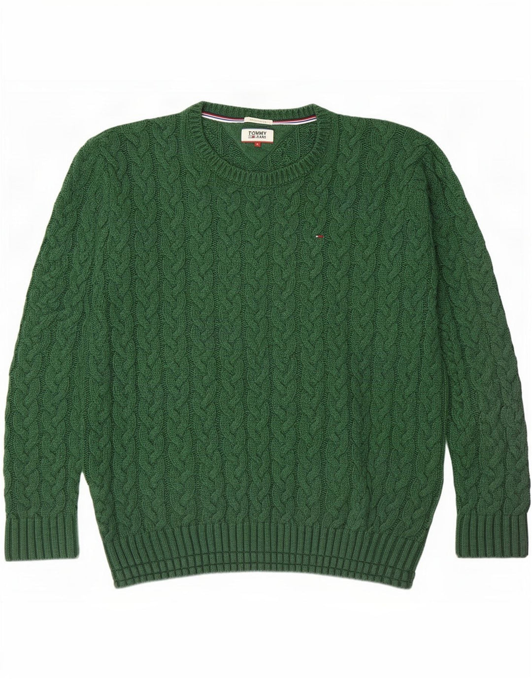 Tommy Hilfiger Pull Regular Fit Ras du Cou Homme Vert Moyen