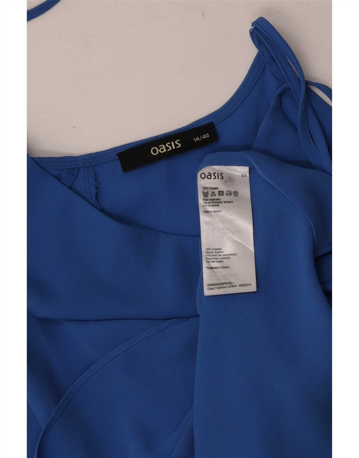 Oasis Womens Crop Cami Top UK 14 Bleu Moyen Polyester