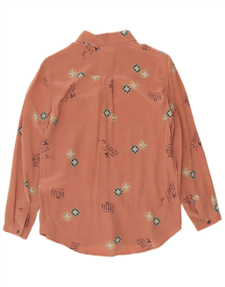 Attic And Barn Chemisier à motif abstrait pour femme EU 40 en soie rose moyen