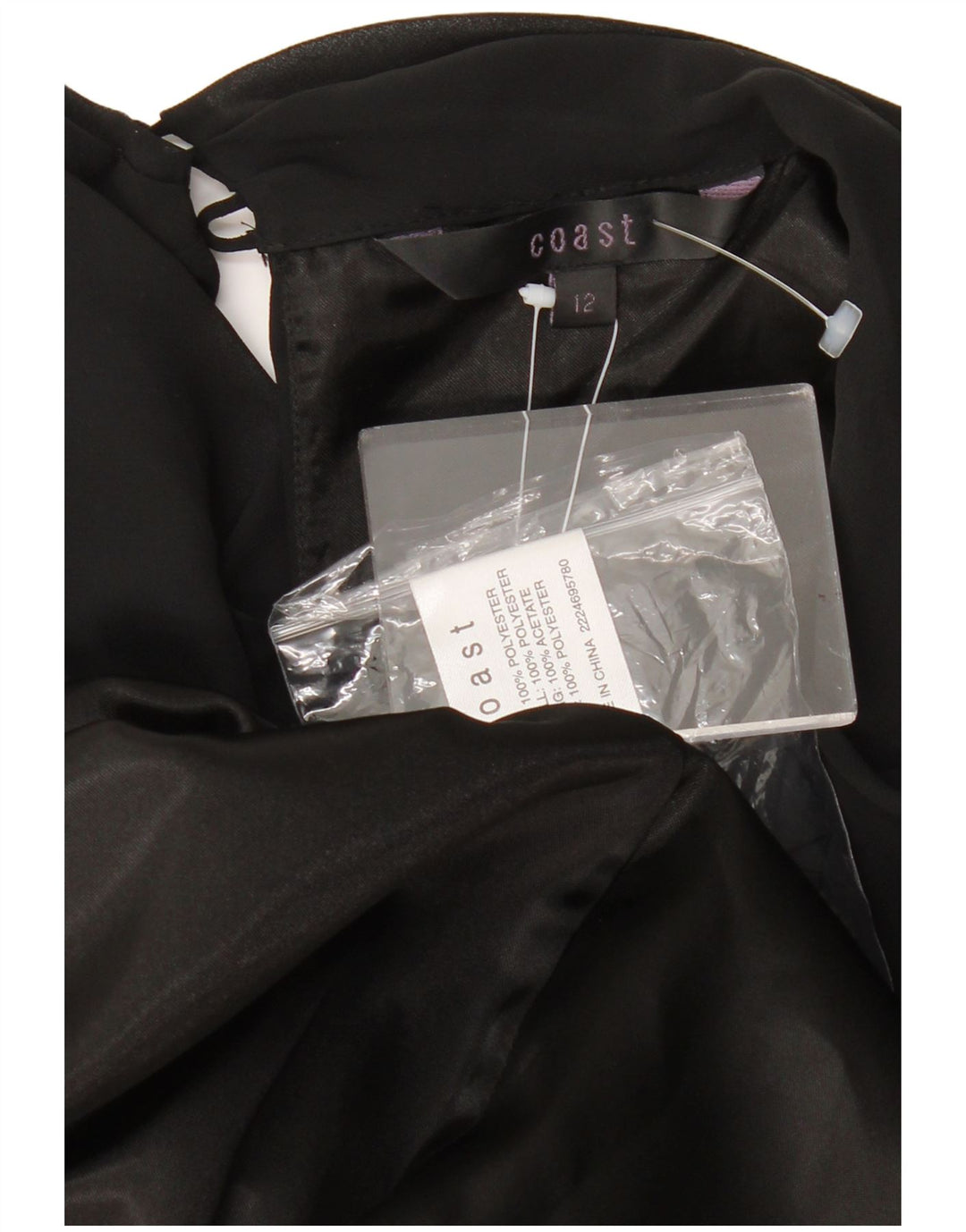 Coast Robe trapèze sans manches pour femme UK 42 Medium Noir Polyester