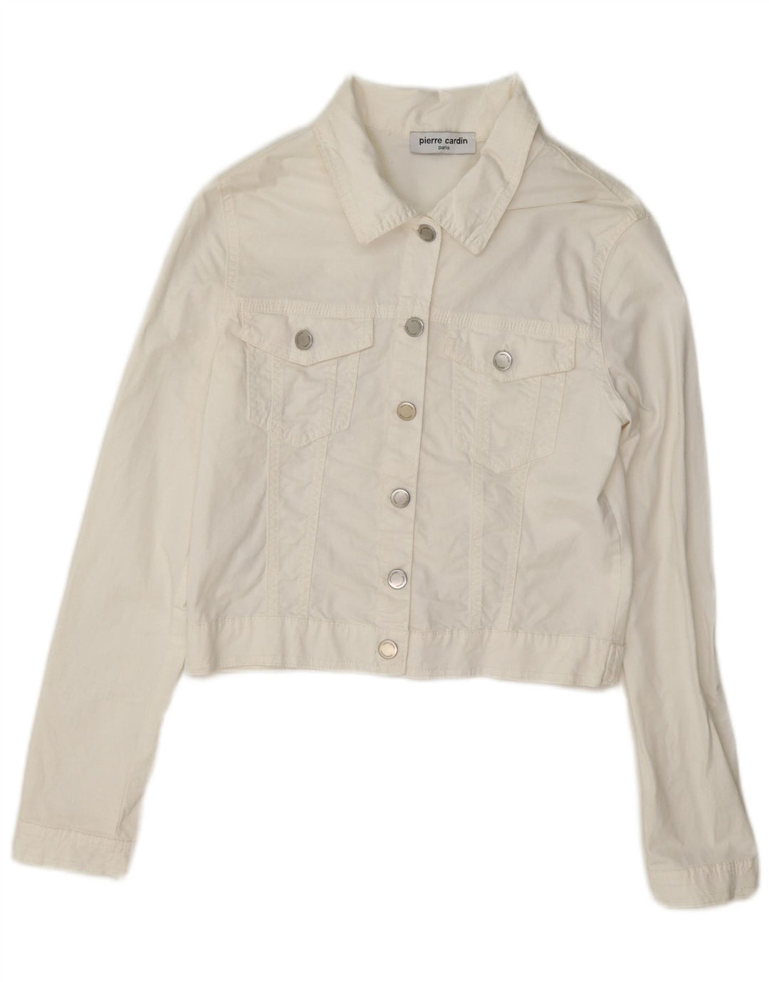Pierre Cardin Veste en jean courte pour femme IT 44 Coton blanc moyen