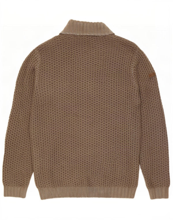 Trussardi Jeans Pull Col Roulé Homme Large Kaki Laine