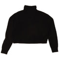 Zara Pull court surdimensionné à col roulé pour femme UK 10 Petit Noir