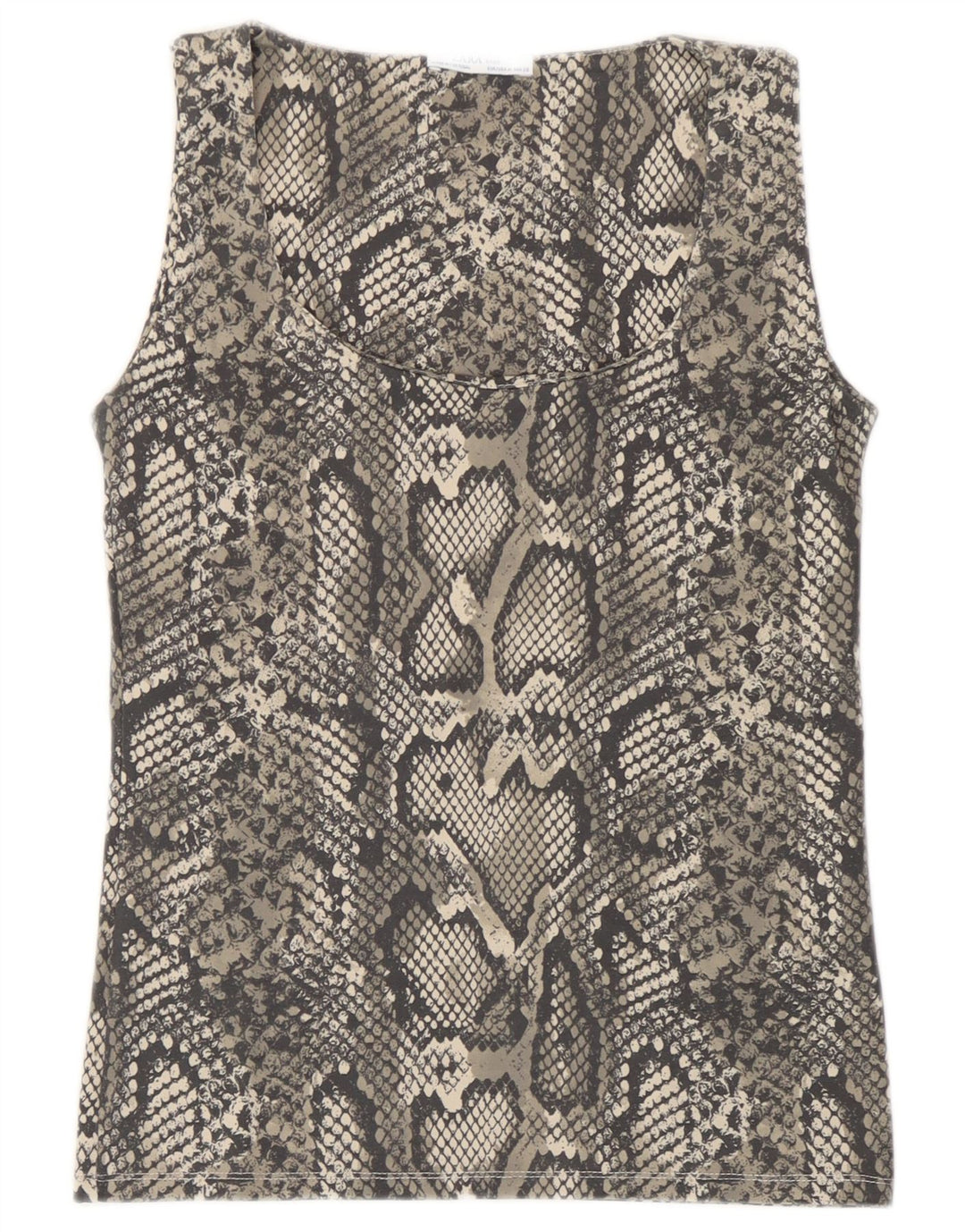 Zara Femme Débardeur UK 12 Gris Moyen Imprimé Animal Polyamide