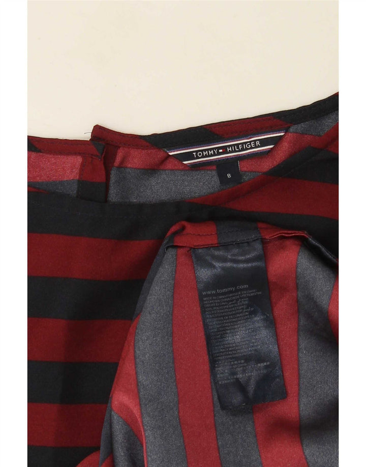 Tommy Hilfiger Chemisier Femme US 8 Medium Rouge Rayé Polyester