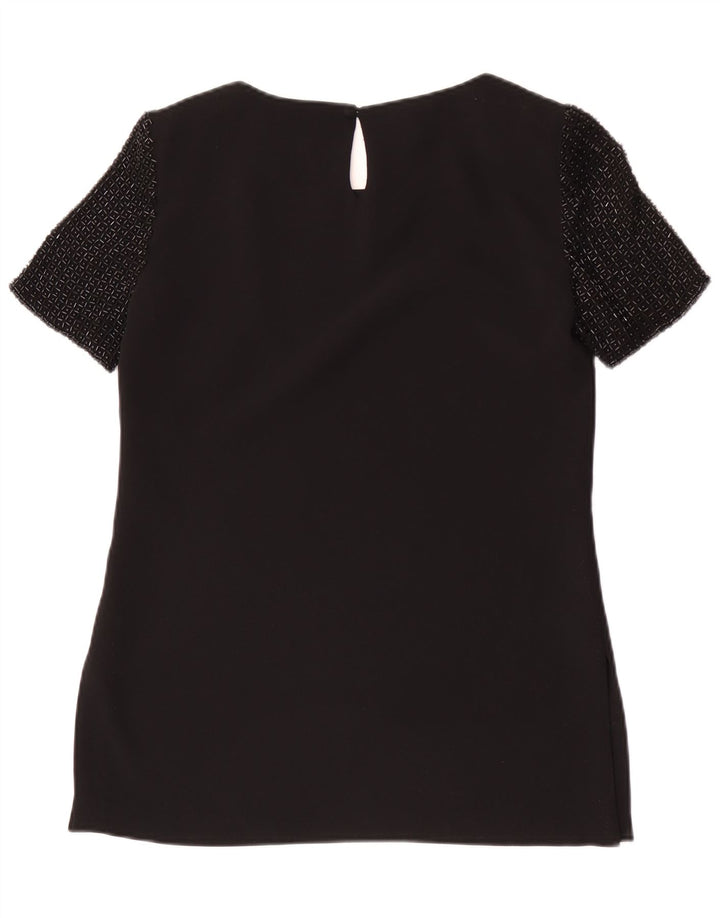 Luisa Spagnoli Chemisier Femme Top UK 10 Petit Noir Polyester