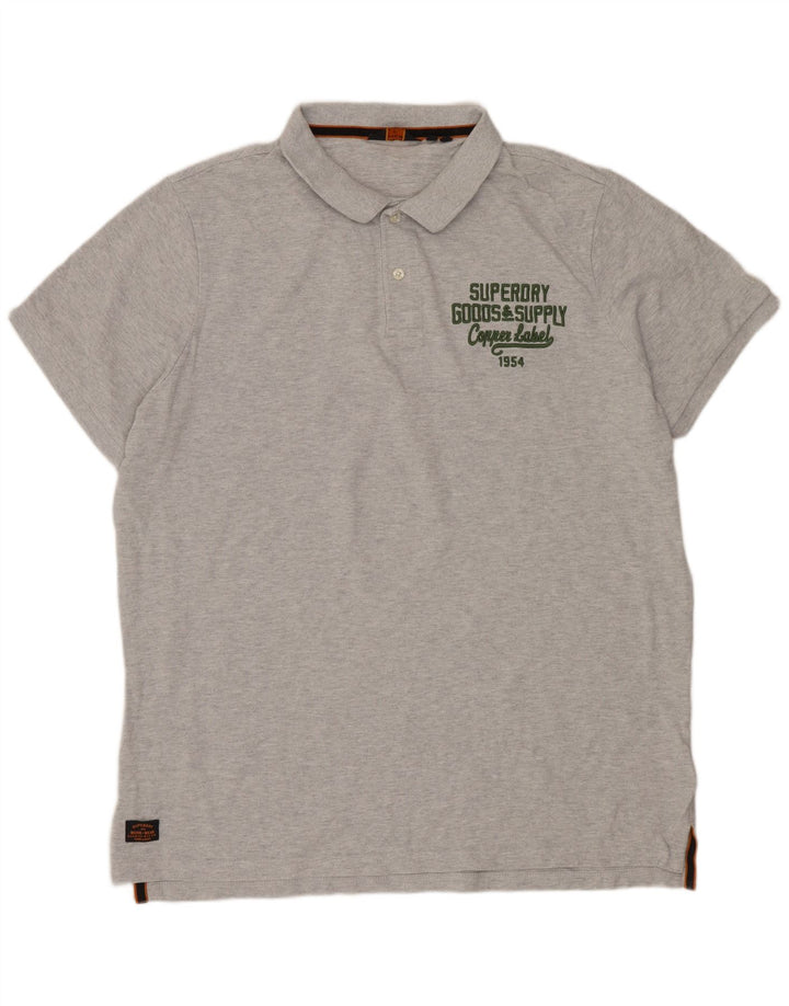 SUPERDRY Polo Homme 3XL Gris Coton