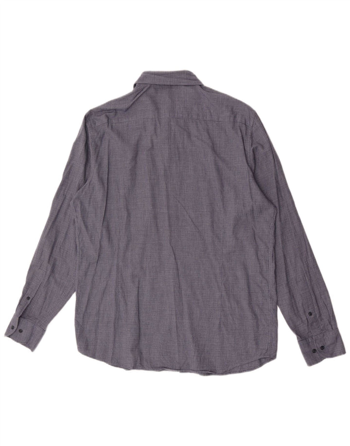 Massimo Dutti Chemise Homme XL Bleu Carreaux Coton