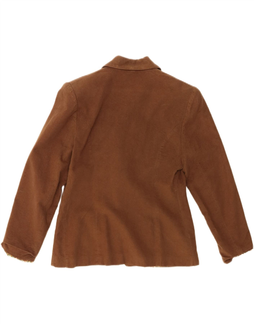 vintage Femme 2 Bouton Blazer Veste UK 10 Petit Coton Brun