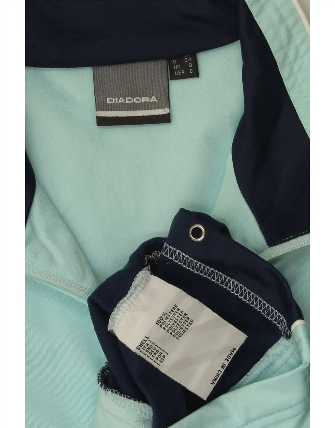 DIADORA Veste de survêtement surdimensionnée pour femme UK 8 Small Bleu Colorblock