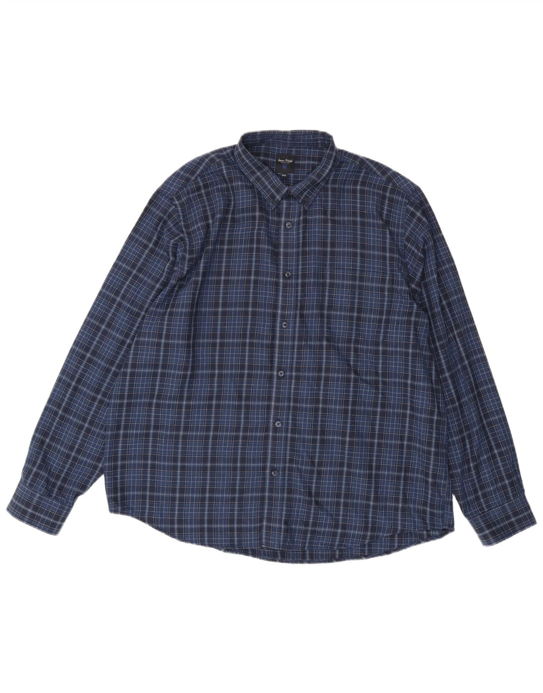 James Pringle Chemise Homme 2XL Bleu Marine à Carreaux Polyester