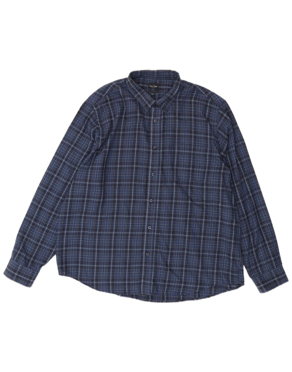 James Pringle Chemise Homme 2XL Bleu Marine à Carreaux Polyester