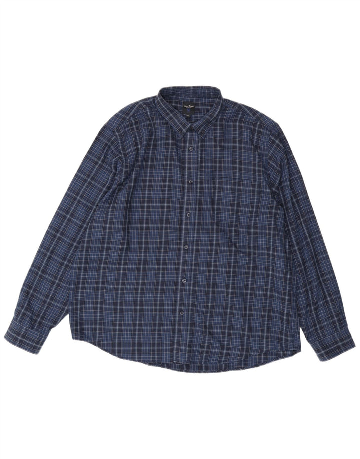 James Pringle Chemise Homme 2XL Bleu Marine à Carreaux Polyester
