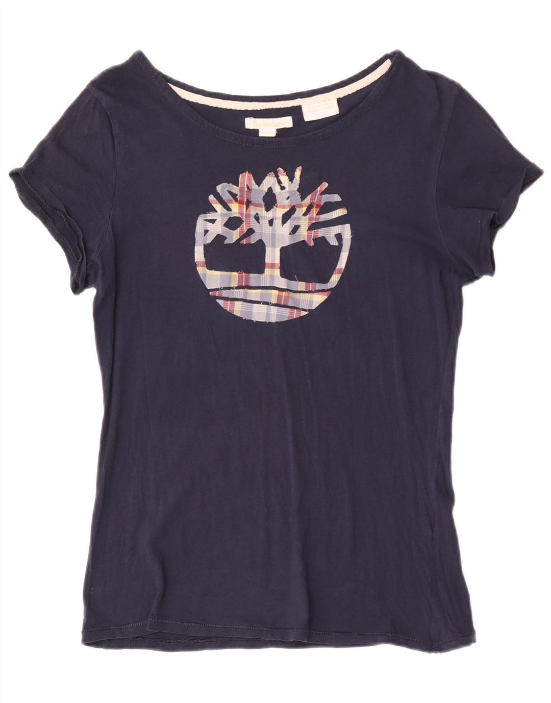 Timberland T-shirt graphique pour femme UK 12 Bleu marine moyen