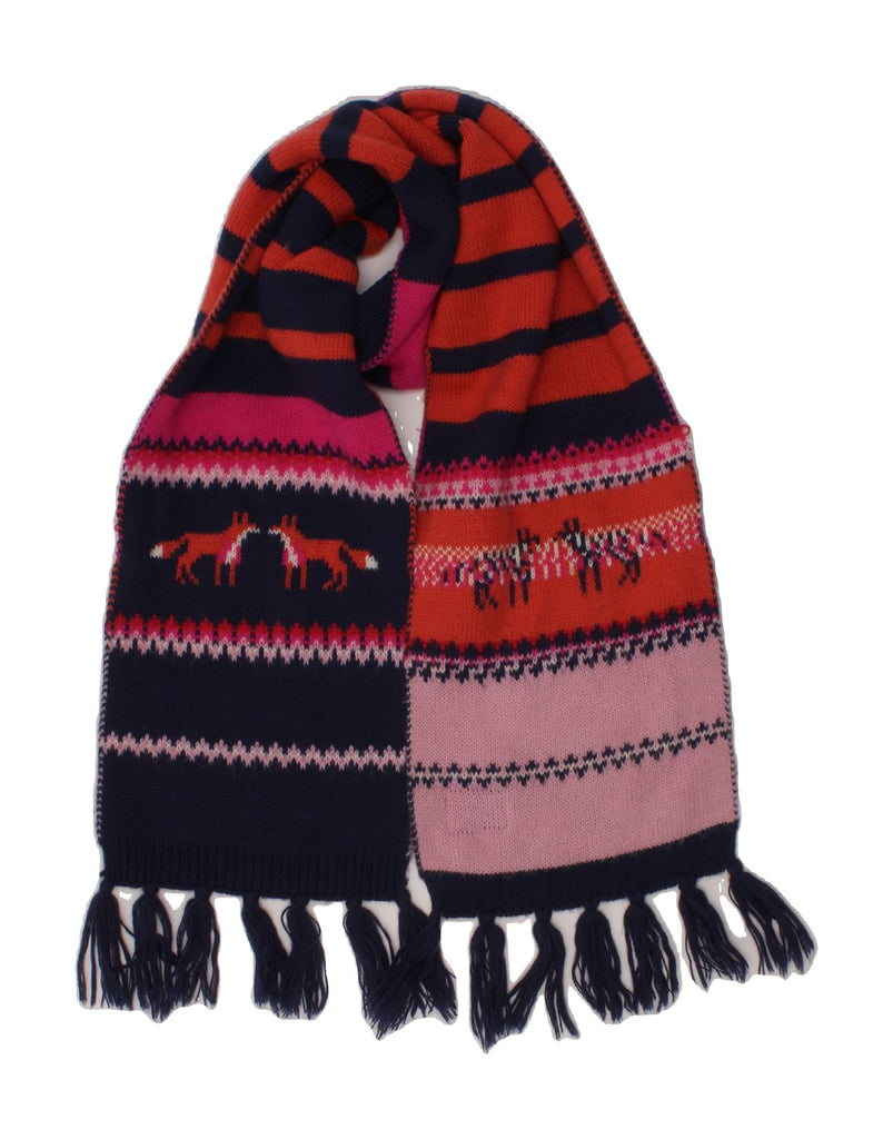 JOULES Girls Rectangle Scarf One Size Multicoloured Striped Acrylic Vintage Joules and Second-Hand Joules from Messina Hembry 