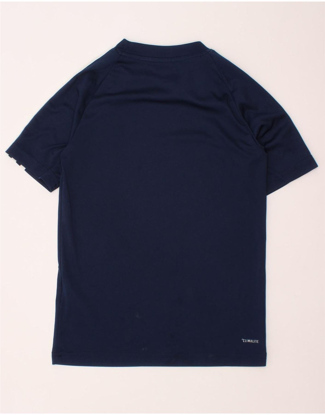 ADIDAS Garçon Climalite T-Shirt Top 7-8 ans Bleu Marine Polyester