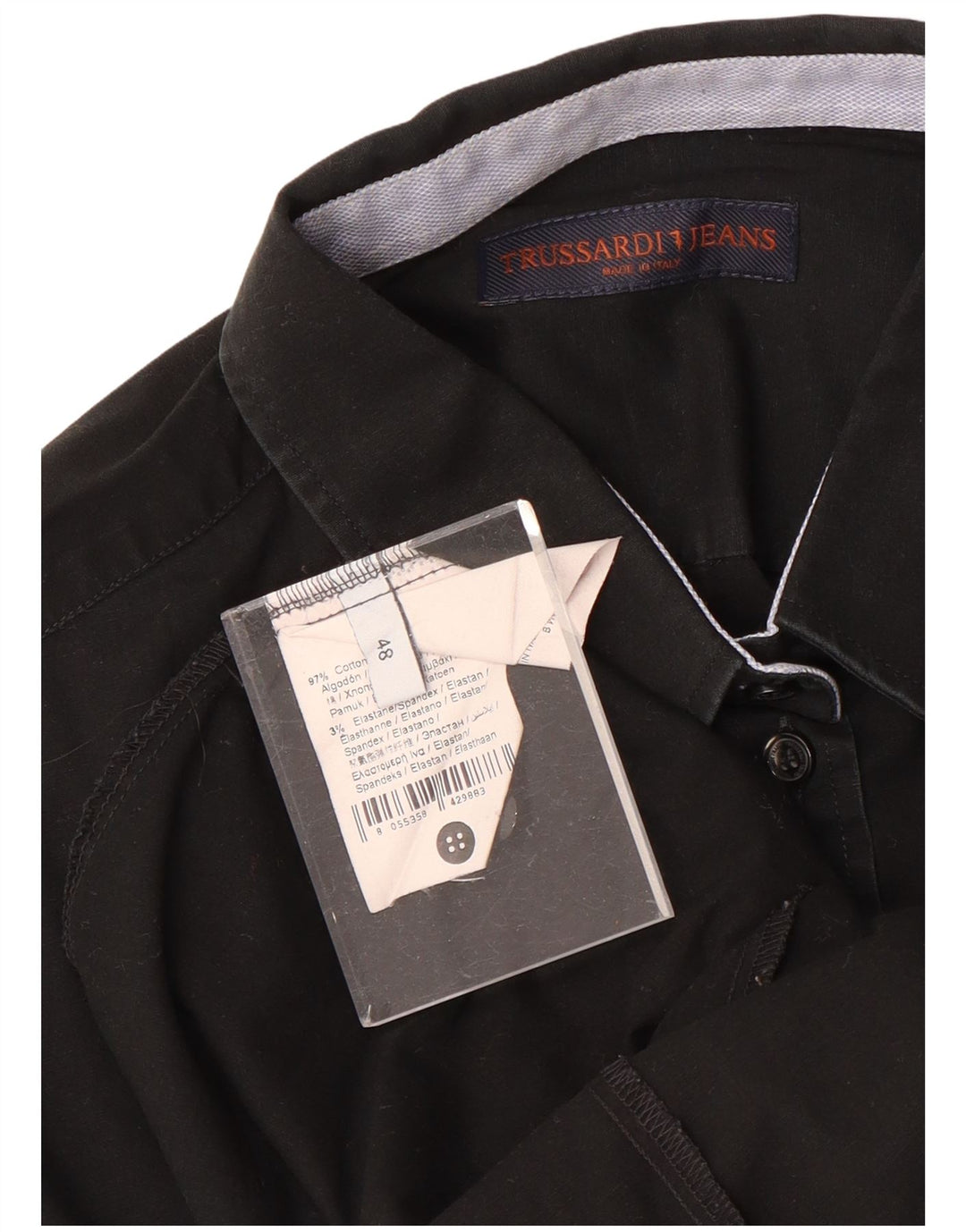 Trussardi Jeans Chemise Femme IT 48 XL Noir Coton
