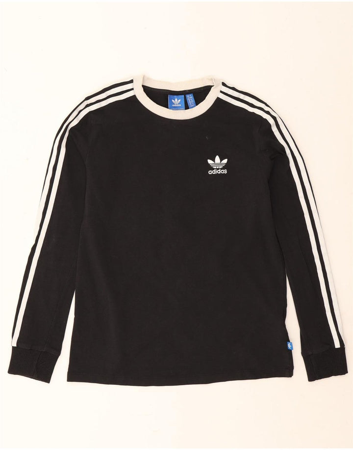 Adidas Haut à manches longues pour femme UK 12 Coton noir moyen