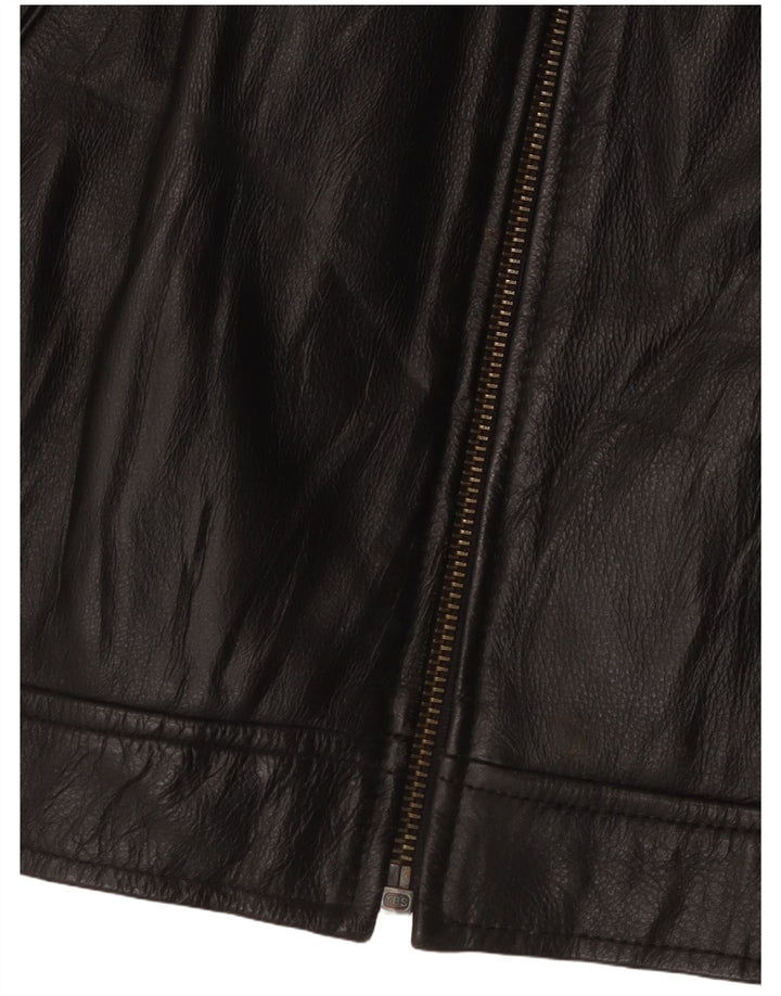 Trapper Veste en Cuir Homme IT 50 Grand Cuir Noir