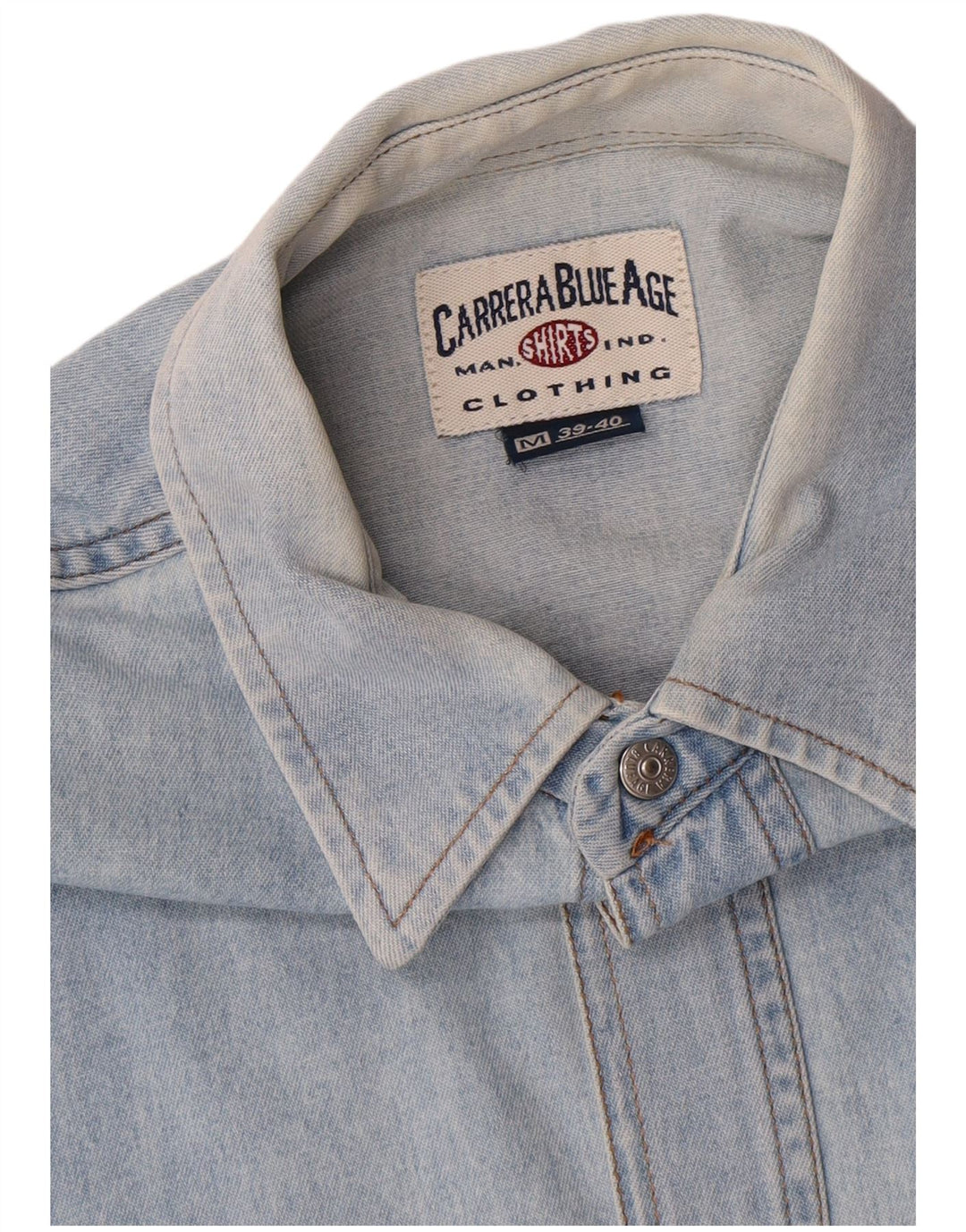 Carrera Chemise en jean pour homme Taille 39/40 Bleu moyen Coton