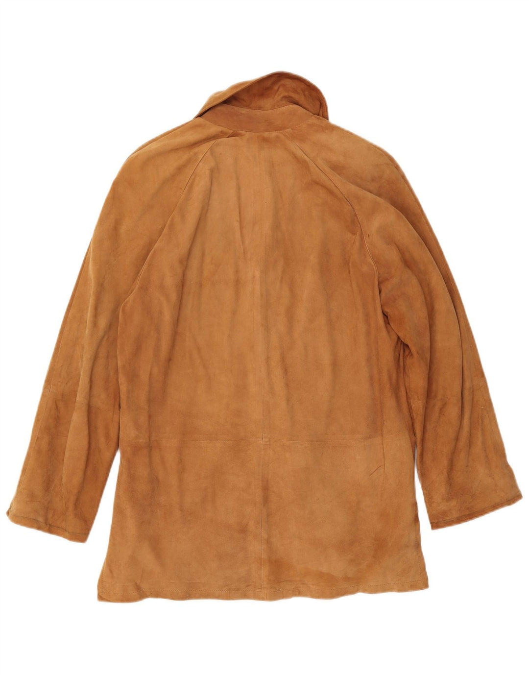 VINTAGE Veste en Daim Femme IT 42 Cuir Beige Moyen