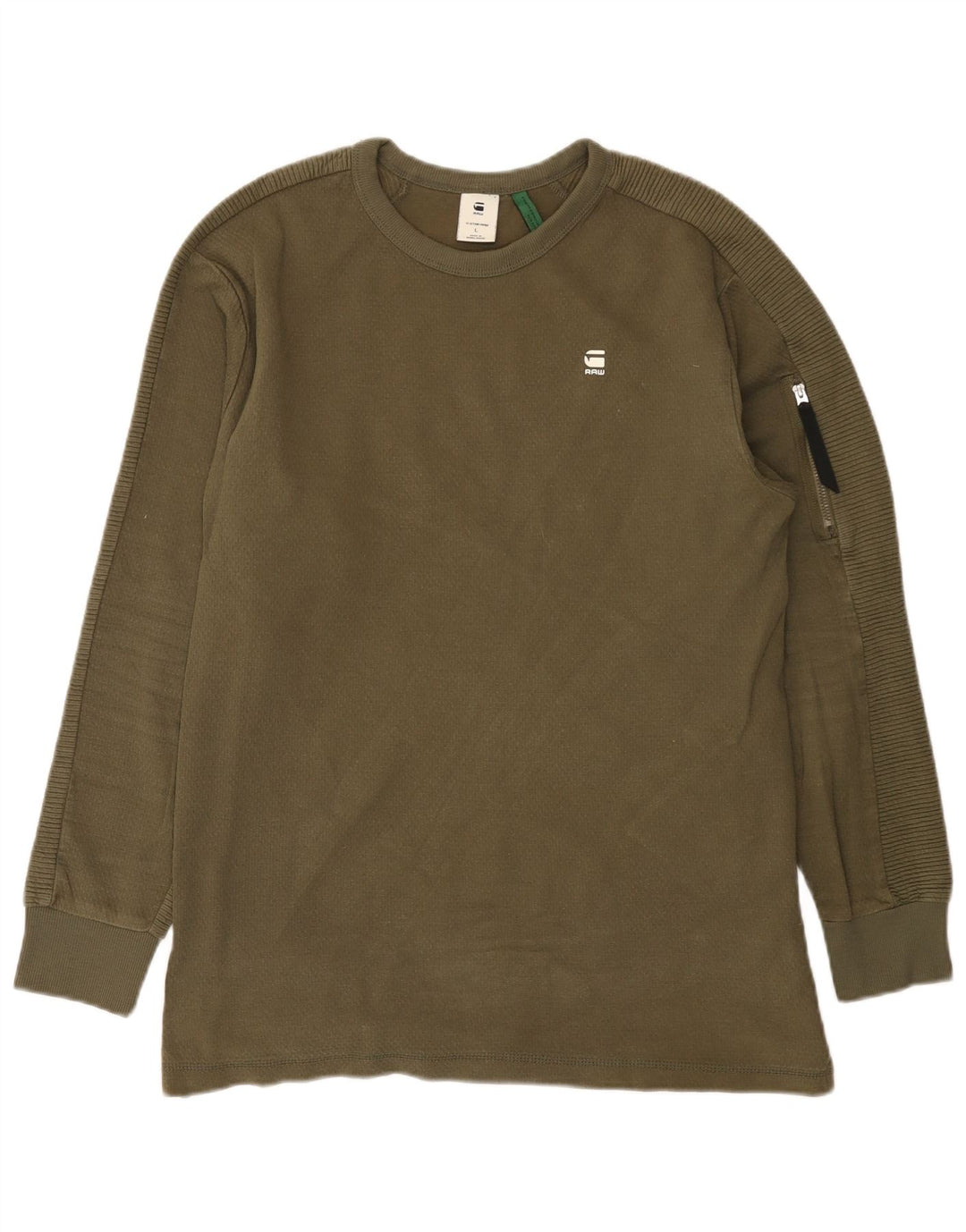 G-Star Homme Top Manches Longues Large Kaki Coton
