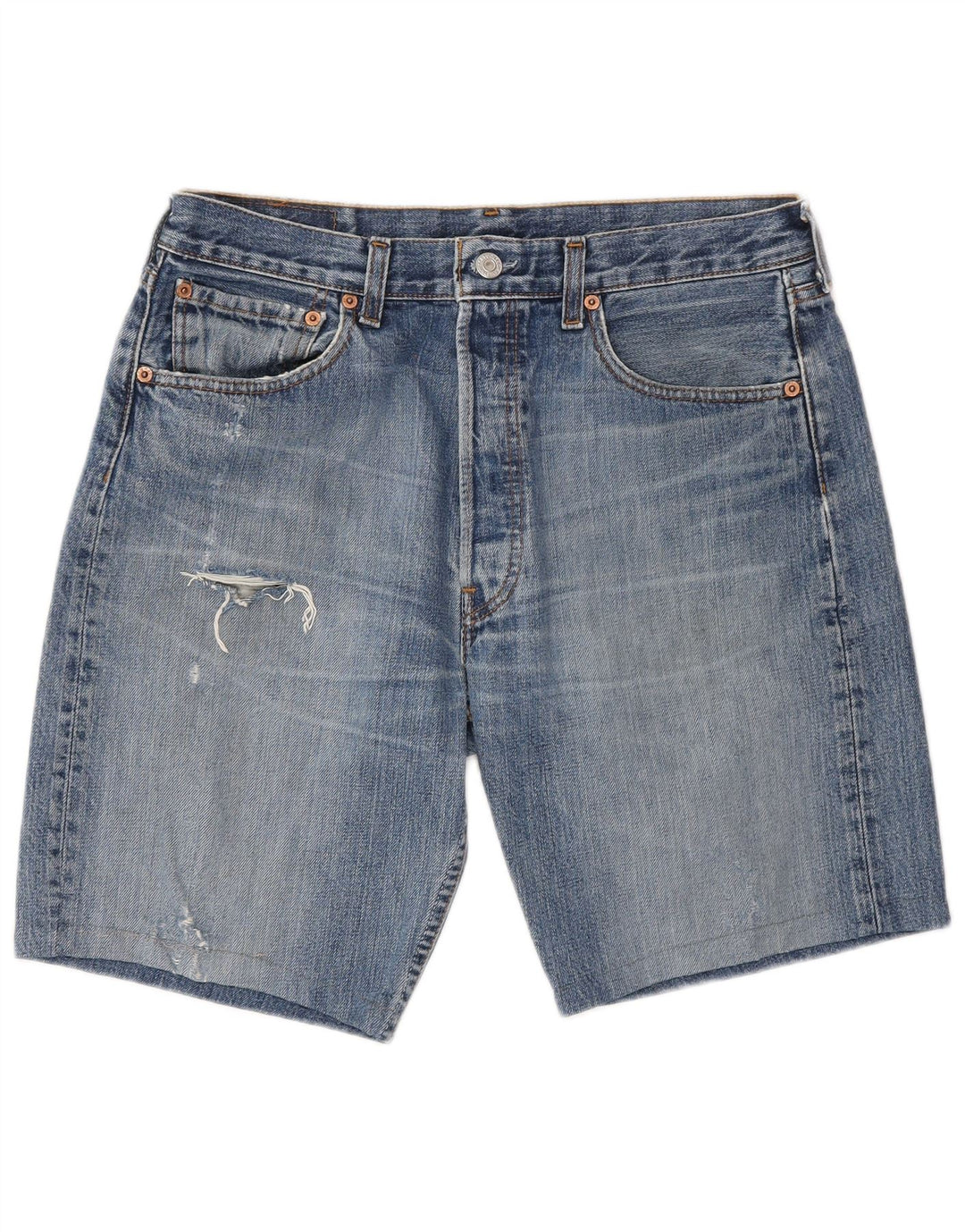 LEVI'S Short en Jean 501 W33 Homme Bleu Moyen Coton