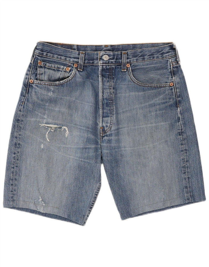 LEVI'S Short en Jean 501 W33 Homme Bleu Moyen Coton