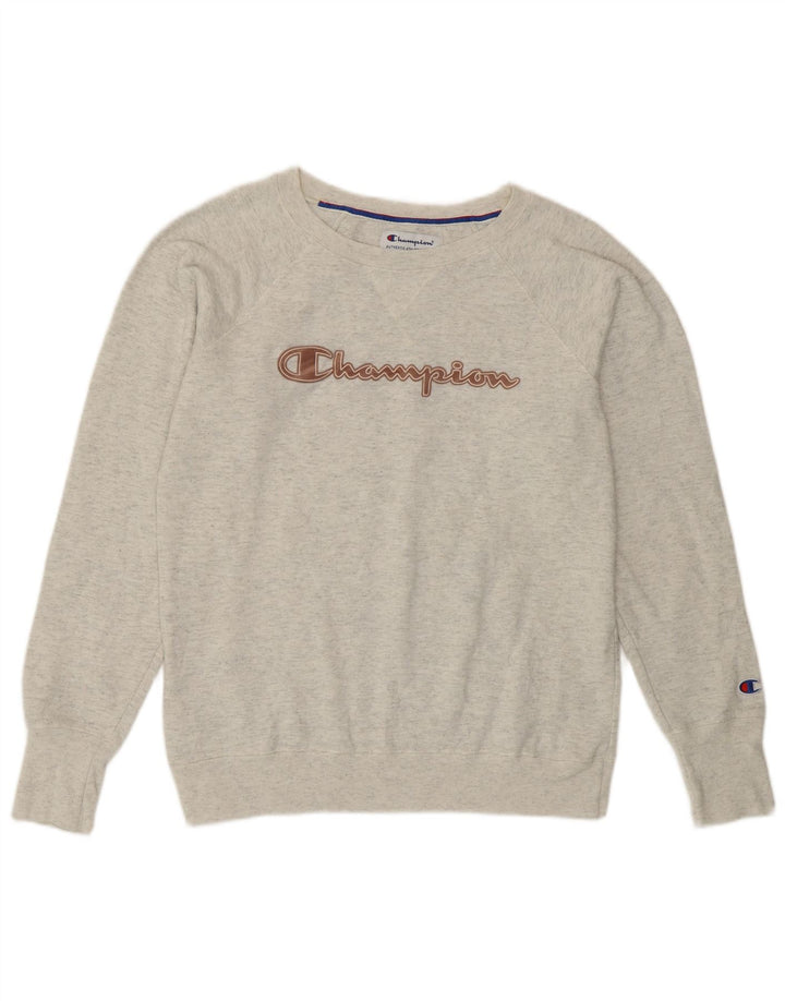 Champion Sweat-shirt surdimensionné graphique pour femme UK 10 Petit Gris