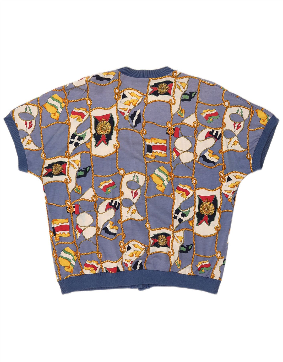 Ennedi Cardigan à manches courtes pour femme avec motif abstrait IT 46 Large Bleu