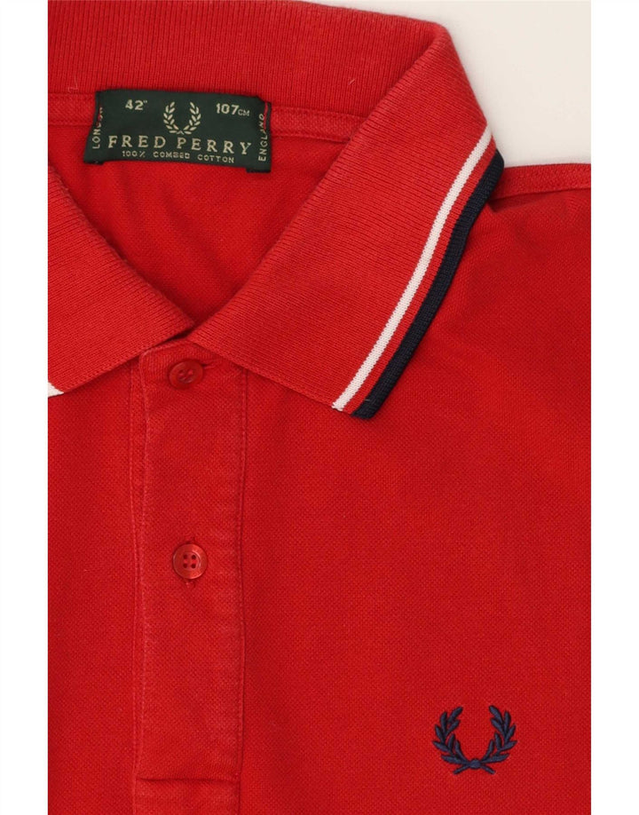 Fred Perry Polo Homme Rouge Moyen Rayé Coton