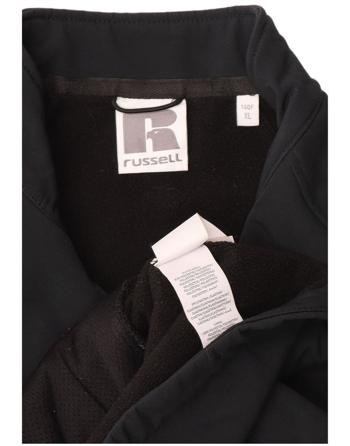 Russell Athletic Veste coupe-vent graphique pour femme UK 18 XL Noir Polyester
