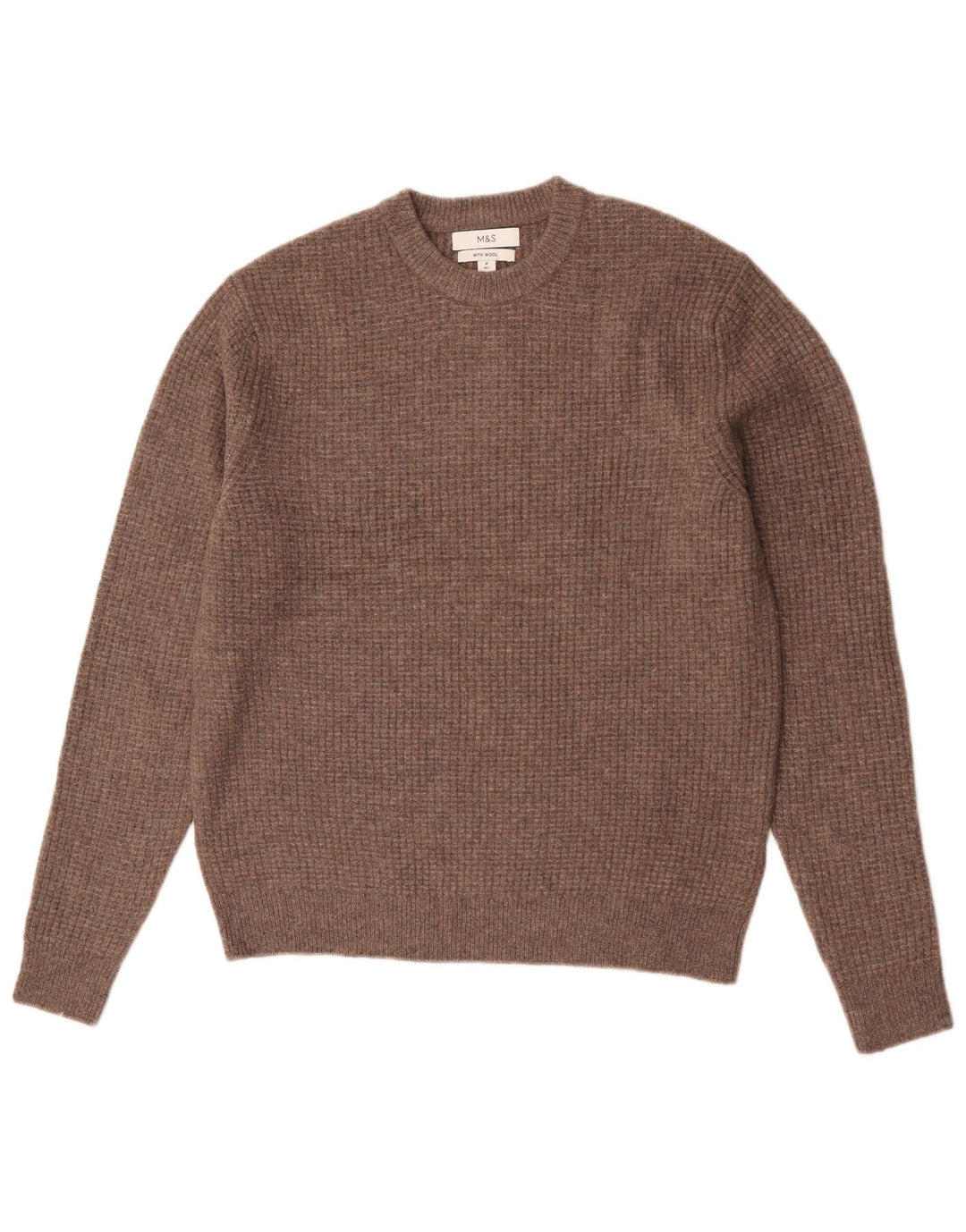 Marks & Spencer Pull Col Ras du Cou Homme Acrylique Marron Moyen