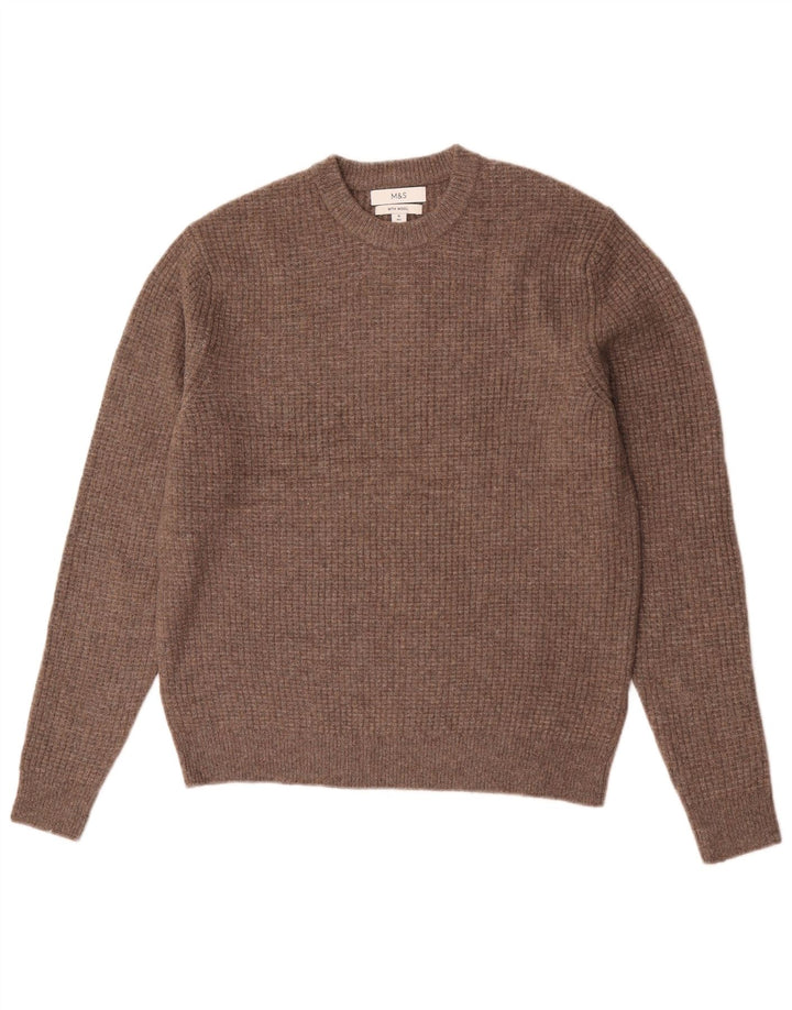 Marks & Spencer Pull Col Ras du Cou Homme Acrylique Marron Moyen