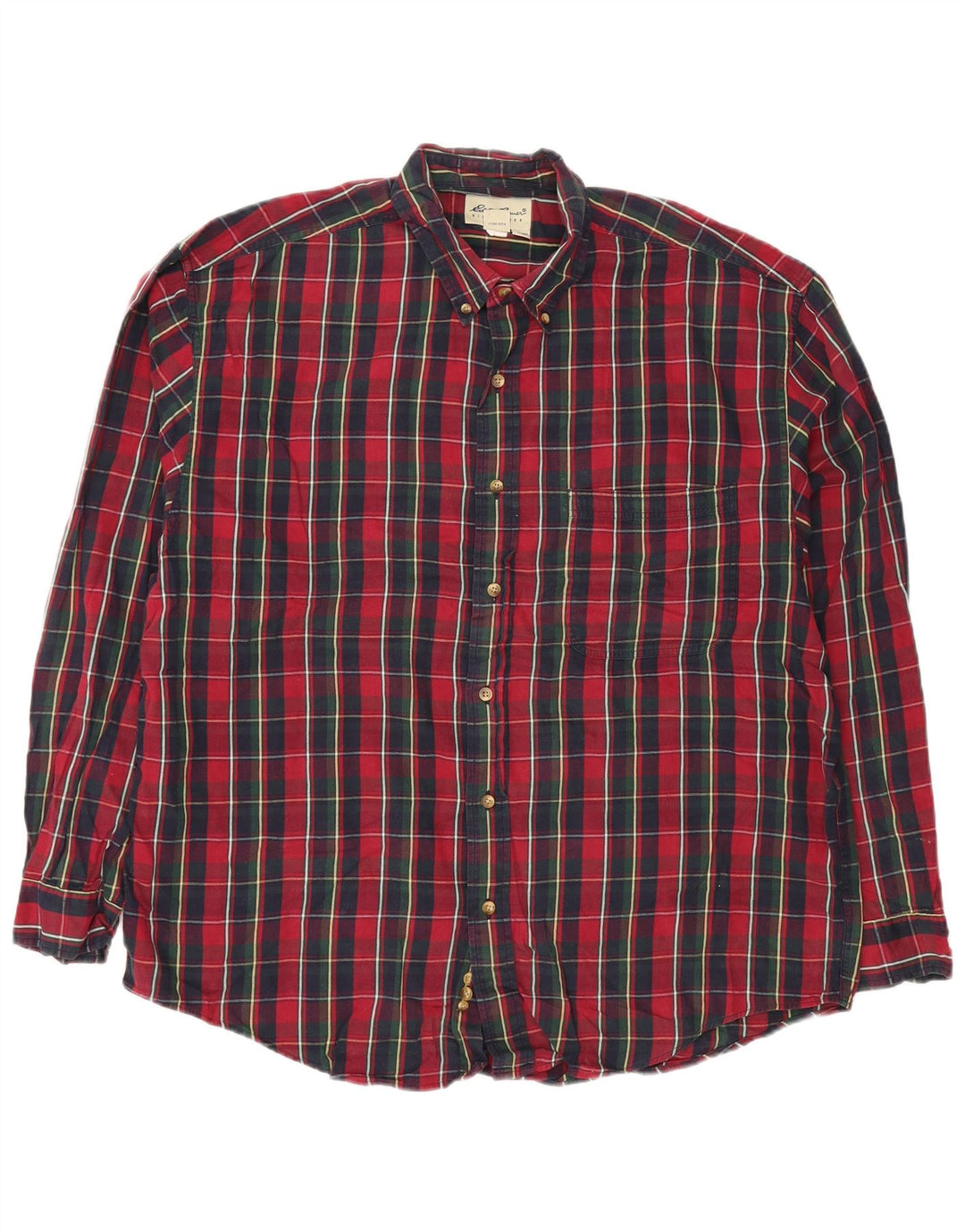 EDDIE BAUER Chemise en flanelle pour homme en coton à grands carreaux rouges