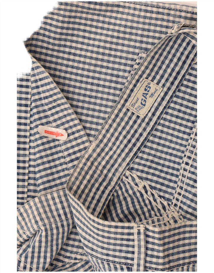 Gas Short décontracté pour femme W28 en coton vichy bleu moyen