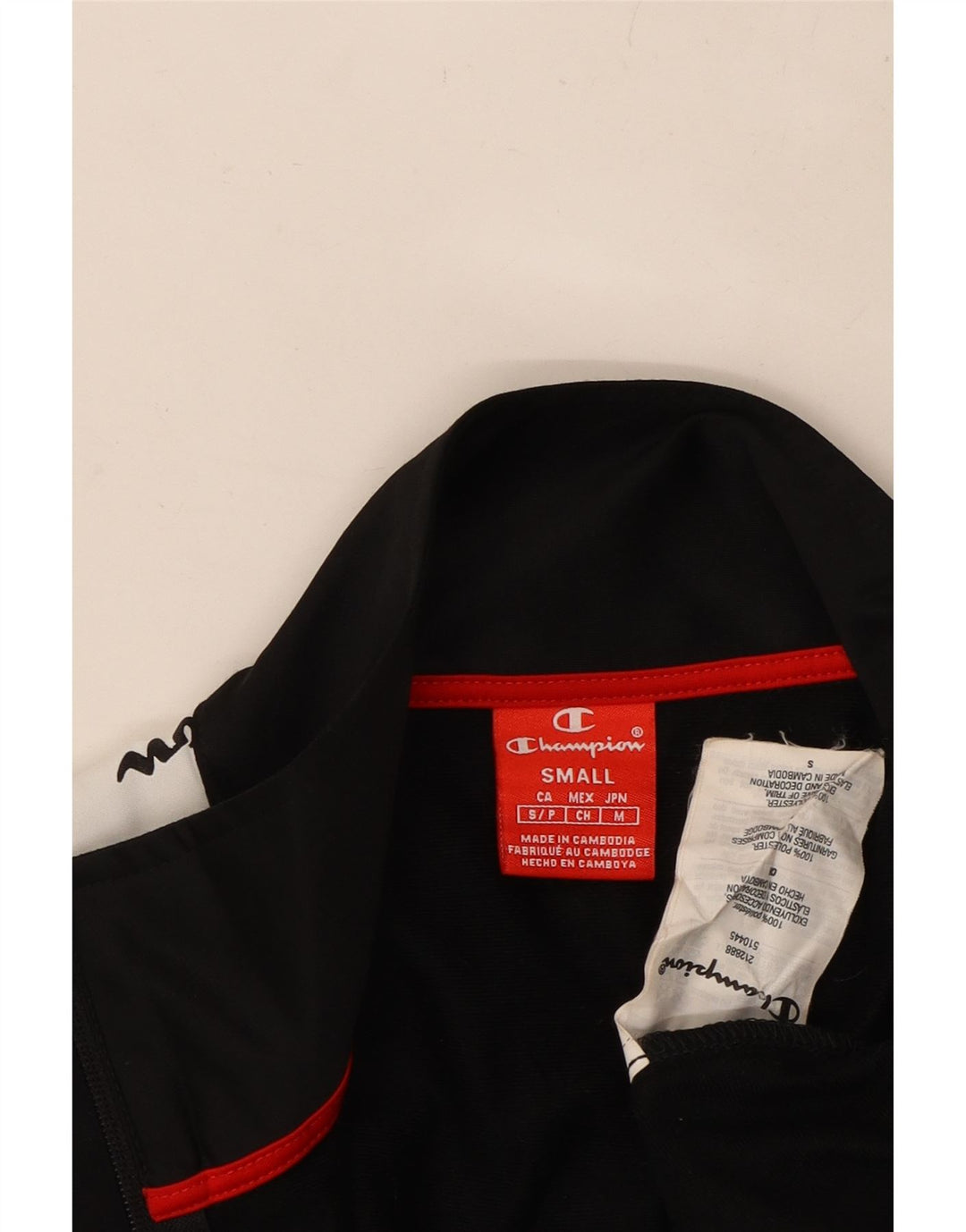 CHAMPION Mens Graphic Tracksuit Top Jacket Small Black Colourblock