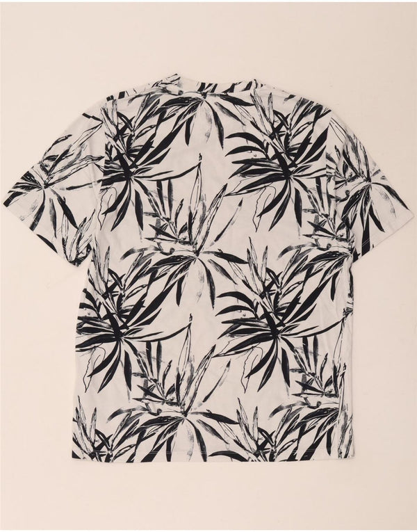 Jack & Jones T-Shirt Homme Haut Large Blanc Floral Coton