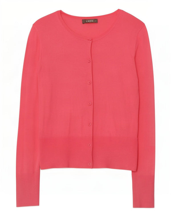 Oasis Cardigan court pour femme UK 12 en coton rose moyen