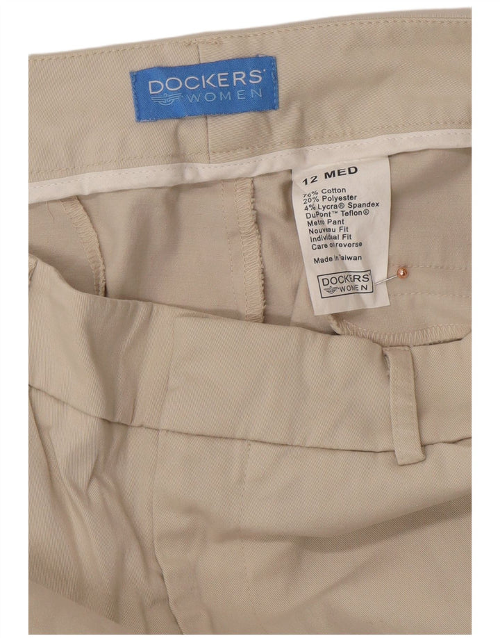 DOCKERS Pantalon droit décontracté pour femme US 12 Large W30 L30 Coton beige